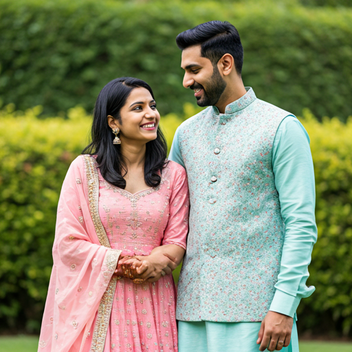 Illustrative wedding portrait