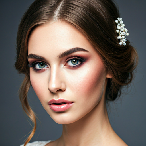 Illustrative bridal makeup portrait
